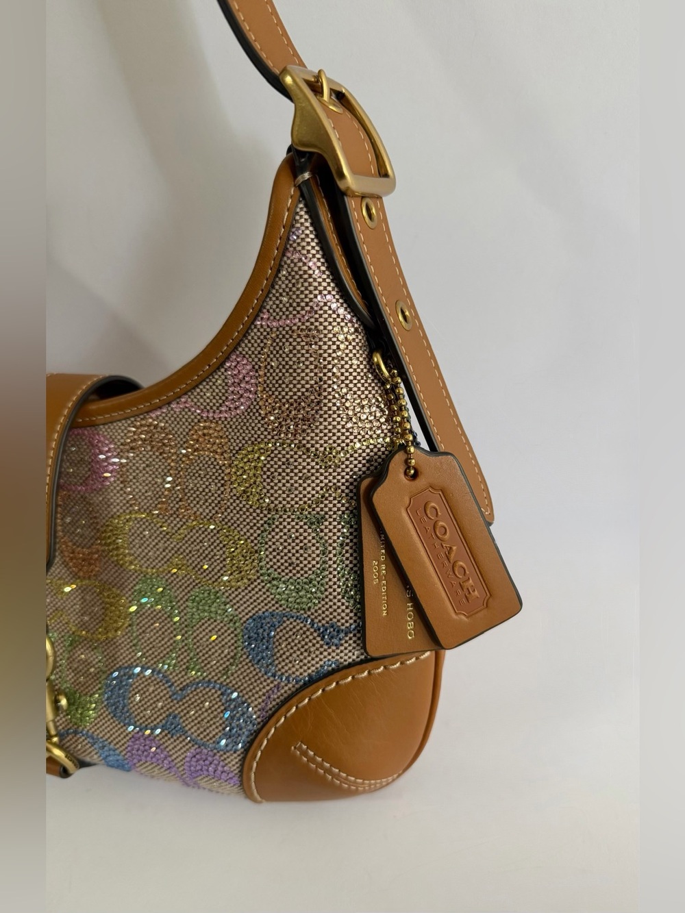 COACH Rainbow Candy Crystal Hamptons Hobo Bag - Picture 5 of 14